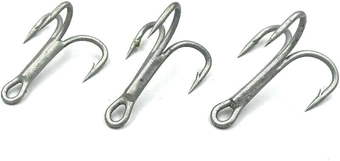 3x strong fishing hooks Mustad Jaw Lok Inline Treble Hook The Lazer Trokar Round Bend Treble Hooks feature a classic round bend design and 2X strong wire construction 3X Strong Treble Hooks 7/0,
