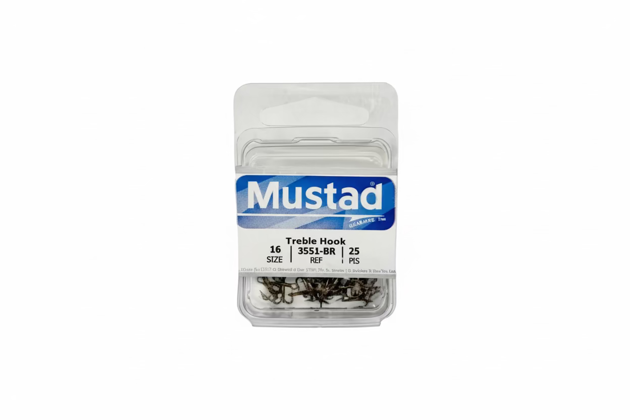 Mustad Treble Hook - Gold/Bronze 25 pcs