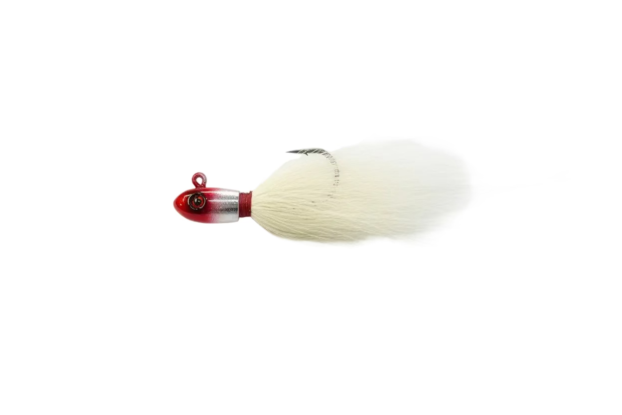 b 52 fishing lures B-52 Bucktail Jig 4oz / Red/White SQUIDTREX Available in multiple colors Size:BG 1500-3000 Fishing for Lake Wylie
