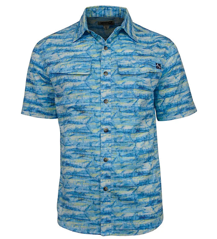 Men’s Marlin Camo Stretch Short Sleeve Fishing Shirt
