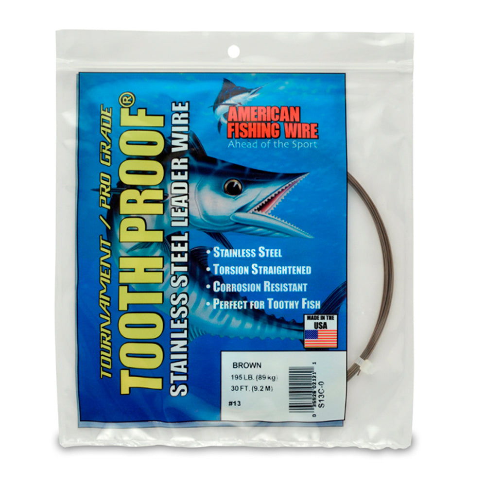 AFW Tooth Proof Stainless Steel Single Strand Leader Wire 30 ft