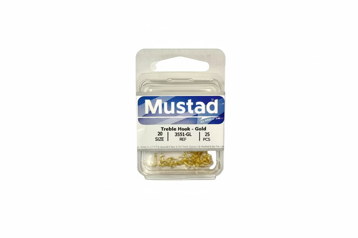 Mustad Treble Hook - Gold/Bronze 25 pcs