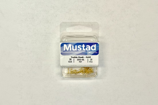 Mustad Treble Hook - Gold 25 pcs