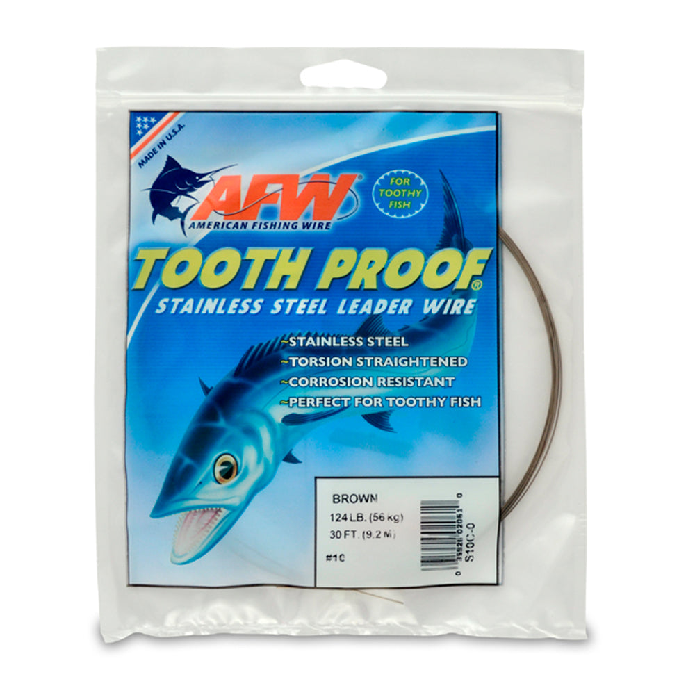 AFW Tooth Proof Stainless Steel Single Strand Leader Wire 30 ft