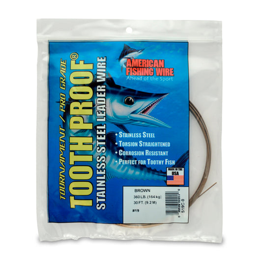 AFW Tooth Proof Stainless Steel Single Strand Leader Wire 30 ft